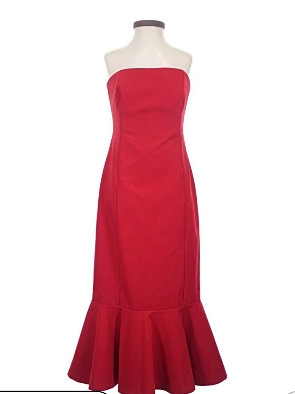 Club Monaco Strapless Red Mermaid Hem Gown